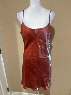 Forever 21 Shimmery Rust Satin Slip Dress
